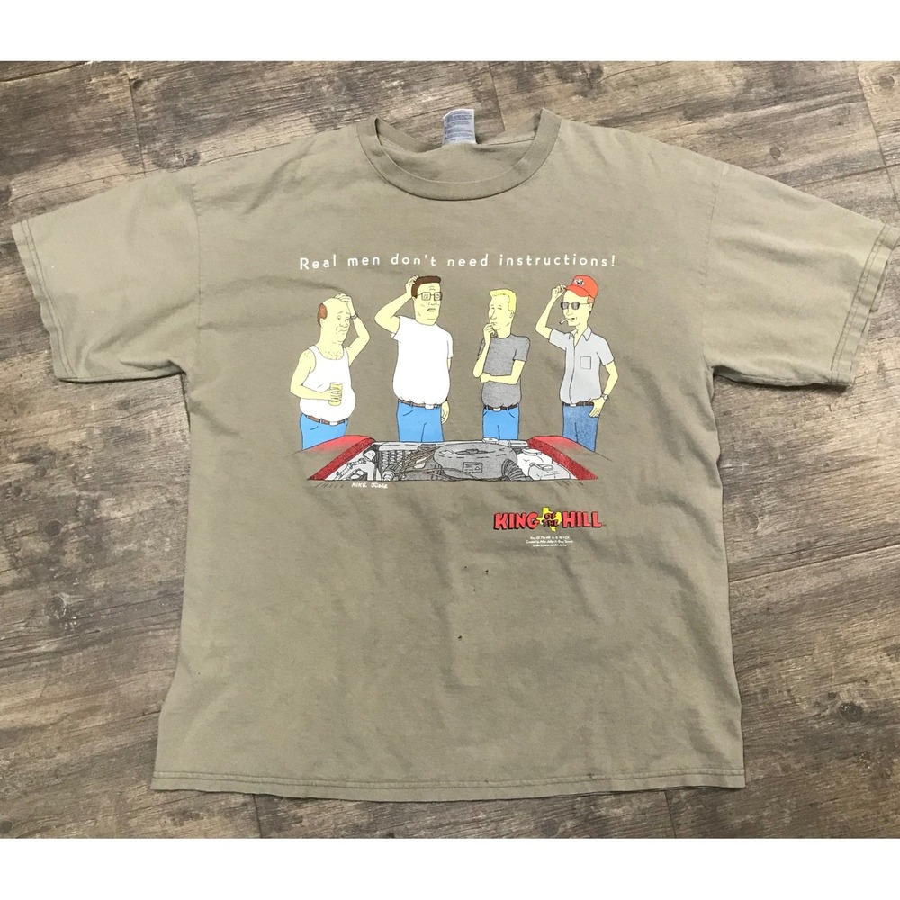 Vintage Fox King Of The Hill Real Men Don't Need Instructions Shirt 1998 XL Men